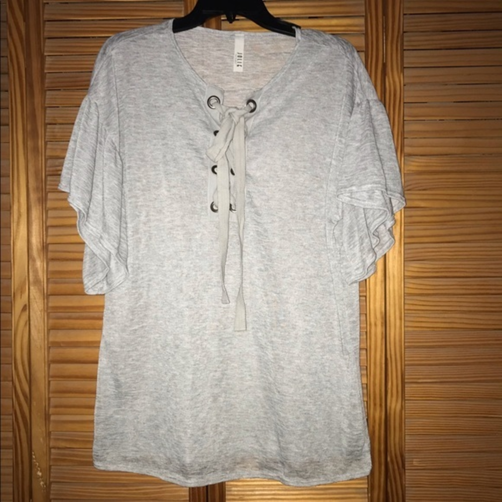 Jolie Oversized Gray Short Sleeve Tee